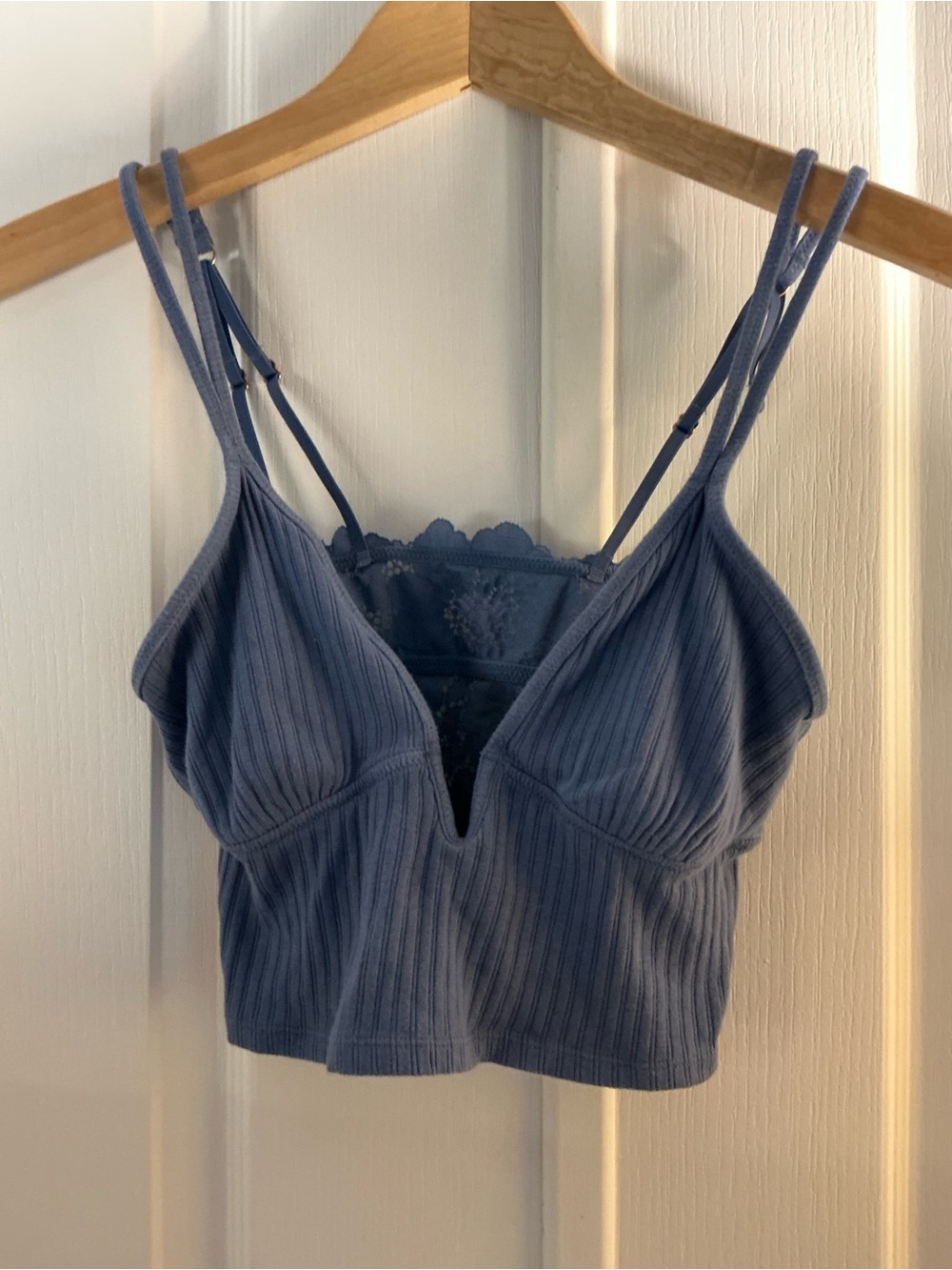 aerie Blue Lace Cropped Cami,  S